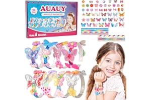 AUAUY Zestaw do tworzenia bransoletek przyjaźni dla dziewcząt, modne zestawy rzemieślnicze dla dziewcząt, zabawki, wiek 6, 7, 8, 9, 10, zestaw do tworzenia biżuterii, dla dziewcząt w wieku 5-12 lat,