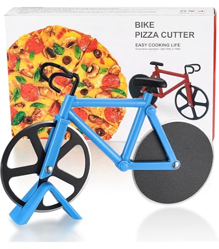 Fahrrad-Pizzaschneider Aus Edelstahl – Mit Ständer, Lustiges Küchenutensil Für Pizza & Mehr