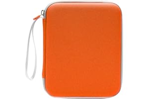 Woopais Case Holder for Yoto Card, 80 Pockets 10 Page Sleeves Storage Folder Organiser Binder Album with Zipper for Player Mini Audio Cards (Orange)