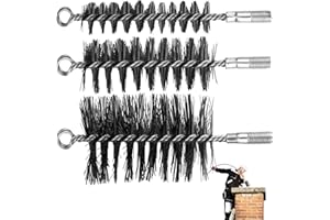 ALTAMEJOR 3 brosses pour tuyaux de poêle, brosses pour Pipes de cheminée et Buses de chaudière pour Nettoyer Les cheminées, Les chaudières et Les tuyaux (30/50/80 mm)