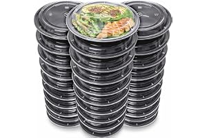 [30-pack] 1-facks måltidsförberedelse behållare med lock – återanvändbara lådor, mikrovågsugns- och diskmaskinssäkra - lunchl