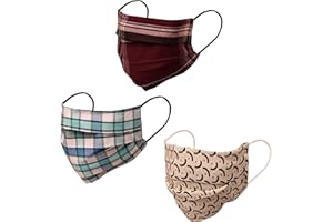 Touchstone filter pocket double layer cotton fabric face mask Reusable Machine Washable for men, women. (Pack of 3). Blue Brown Beige