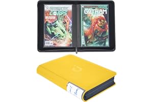 D DACCKIT Comic Book Binder, Comic Book Storage Album with Sleeves fit for Current, Silver Age, Regular Comics - Yellow