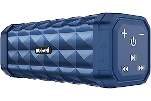 BUGANI Cassa Bluetooth, Altoparlante Wireless Casse Portatili Suono Stereo 24 Ore di Riproduzione, Portata Wireless 30,5m, Impermeabile IPX5, Microfono Integrato