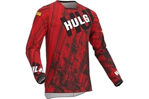 HULG Koszulka rowerowa MTB, męska koszulka z długim rękawem, koszulka rowerowa z długim rękawem, koszulka MTB, oddychający materiał, szybkoschnąca, antybakteryjna, nadaje się do wielu sportów na świeżym