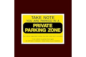 USSP&S Take note you are parked in a private parking zone Plastic Sign (P42) - No Parking, Private Property, Visitor, Customer, Car Park, Reserved
