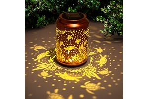 Schildkröte Solarlaternen für draußen, wasserfeste Metall-Hängedekolichter für Garten, Terrasse – Geburtstags- und Gartengeschenke für Frauen, Mütter und Großmütter