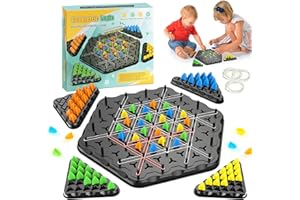 71NMLY Jeu Elastique,Jeu De Triangle en Chaîne d'échecs en Chaîne Triangulaire De Tactique De Table Stratégie pour Enfant et Adultes fête de Famille