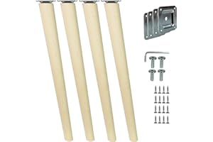 EMOEBELBESCHLAEGE Prima Online 4X Holzfüße Möbelfüße Sofafüße Buche Holzbeine schräg Länge 45cm Buche Holz Oberfläche sauber (Schräg [45 cm]) prima-online_de