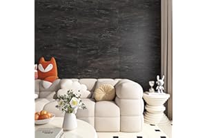 FunStick Dalle PVC Adhesive Sol Effet Marbre Noir Anthracite 30X60CM 5 Dalles PVC Adhesive Murale Imperméable Carrelage Adhesif Sol Cuisine Salle de Bain PVC Sol Noir Anthracite Papier Adhesif Mural