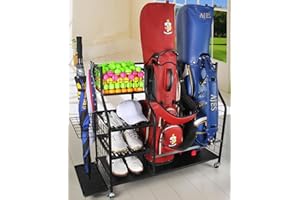 yamato Golf Storage Rack Golf Club Organisers With Wheels - Extra Large Golf Club Storage Organisers For Golf Clubs, Bags, and Accessories - Great Gift for Golf Enthusiasts