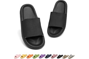 Geweo Hausschuhe Damen Herren Super Weich Sandalen mit Schnalle Dicken EVA Slippers Rutschfeste Badelatschen für Stand Badeschlappen Leicht Cozy Slides Bequem Sommer Pantoffeln Unisex 36-49EU