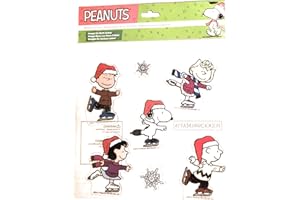 PEANUTS Holiday Christmas Window Clings Charlie Brown Snoopy One Package of 7 Clings