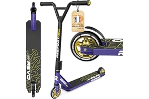 RE:SPORT Trottinette Stunt Revo pour enfants et adultes, avec support, 100 mm, roues en polyuréthane et barre en Y, roulement à billes ABEC 9, trottinette cascade, trottinette freestyle