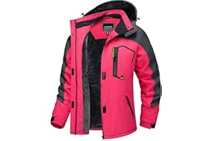 Tacvasen - Chaqueta de entretiempo para mujer, con forro, de invierno, acolchada, de senderismo, de esquí, con cremallera impermeable