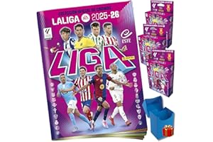 UTOPIA GOODS Panini Cromos Liga Este 25/26 - Packs con Diferentes Versiones del Producto y Regalo de Cajita para Cromos Surtidos - Cartas de Futbol (No Adrenalyn ni Eurocopa) (Album+24)