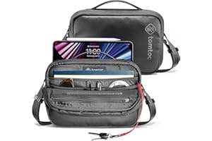 tomtoc Borsa a tracolla per iPad Pro da 11 pollici, Messenger Bag per iPad Air da 10,5 pollici, iPad Pro, iPad da 9,7, Microsoft Surface Go, con Smart Organization per Accessori