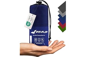 Fit-Flip Sacco Lenzuolo da Viaggio - 100% Cotone o Microfibra - Sacco a pelo con scomparto per cuscino - Sacco Letto singolo ultraleggero e compatto - Sacco a Pelo leggero Estivo