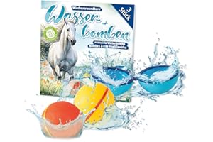TapirElla Wasserballons 3er-Set – wiederverwendbar, Wasserbombe, Silikon, Magnetverschluss, Pferde Design, für Kinder & Erwachsene – Sommer Spielspaß für Garten, Pool & Outdoor Lutz Mauder