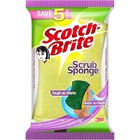 Scotch-Brite Scrub Sponge Ideal for dishwash liquid Pack of 2 ( 10cm X 6cm)