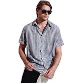 Buratti &Ccedil;izgili Pamuklu Slim Fit Kısa Kollu G&ouml;mlek Erkek G&Ouml;MLEK CF23S116097