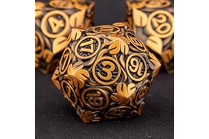 KERWELLSI Gold Metal DND Dice Set D&D with Box, 7Pcs Polyhedral & RPG Role Playing Dungeons and Dragons D20 D12 D10 D8 D6 D4 Dice