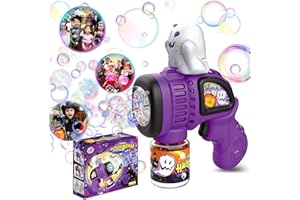 P PANACARE PANACARE Pistola per Bolle di Halloween per Bambini, Macchina Fantasma Illuminata/10 Fori/Soluzione/10000+ al Minuto, Giocattolo Automatico per Feste Halloween all'Aperto