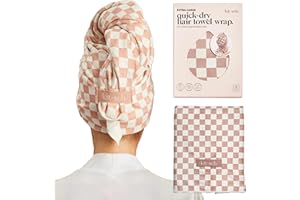 Kitsch Asciugamano per capelli XL in microfibra da donna, asciugamano in microfibra, super assorbente, ad asciugatura rapida, anti-crespo, per capelli lunghi e corti, turbante da donna, avvolgimento