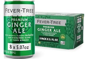Fever-Tree Ginger Ale - Premium Quality Mixer - Refreshing Beverage for Cocktails & Mocktails. Naturally Sourced Ingredients, No Artificial Sweeteners or Colors - 5.1 Fl Oz Cans - Pack of 8