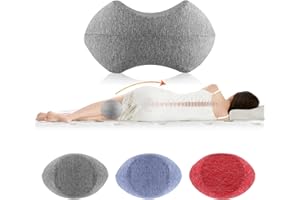 URBANHOMES Knee Pillow for Side Sleepers, Orthopaedic Leg Pillow, Memory Foam Leg Pillow, Removable Sleeping Pillow for Back, Hips, Joint, Spine, Pregnancy Pillow, Positioning Pillow, Knee (Light Grey)