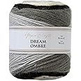 Utopia Crafts Dream Ombre Aran Multicolour Brushed Knitting and Crochet Yarn, 150g (Black Grey)