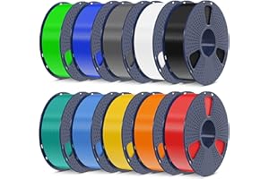 SUNLU Zestaw filamentów PLA Plus 1,75 mm 10 kg, PLA+ zestaw filamentów do drukowania 3D do drukarki 3D i długopisów 3D, tolerancja dokładności +/- 0,02 mm, 10 x 1 kg (10 kolorów)