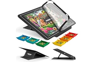 MOZOOSON Jigsaw Puzzle Board with an Angle Adjustable Stand, Jigsaw Board for Up to 1000 Pieces Puzzles, Non-Slip Lightweight Portable Puzzle Board with Felt Easel ( with 6 Sorters & Cover )