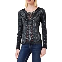 Spiral Goth Wrap Top – Oversized Loose-Fit Black Shirt For Women - View #11