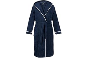 LAYNENBURG Szlafrok męski frotte, z kapturem, długi, 100% bawełna (380 g/m2), OEKO TEX Standard 100, rozmiar M, L, XL, XXL, 3XL