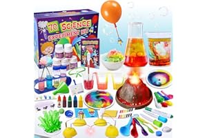 UNGLINGA 70 Expériences Scientifique pour Enfants Science Activités, Projets de Bricolage STEM, Chimie Lab, Volcans Alimentaté en Courant par Les Fruits, Jeux éducatifs