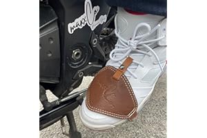 MaxxCo Hand Crafted Genuine Leather Motorcycle Shoe Protector Gear Lever Crease And Damage Protection (Chocolate)