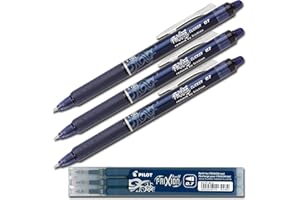 Bolígrafo de tinta borrable Pilot Frixion Clicker, en color negro, Blue Black, 3 Stifte + Minen