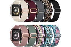 Wepro 10 Pack dehnbare Solo Loop kompatibel mit Apple Watch Armband 38mm 40mm 41mm 42mm, Elastisches Einstellbares Weiches Nylon Ersatzarmband für iWatch SE/10/9/8/7/6/5/4/Ultra/Ultra2, Gruppe A Farbe