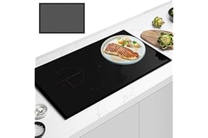 LOREC 78x52cm Tappetino Protettivo per Piano Cottura a Induzione Riutilizzabile Tappetino Piano Induzione Multifunzionale Tappetino Protettivo per Induzione (Magnetico) in Silicone Antiscivolo Nero