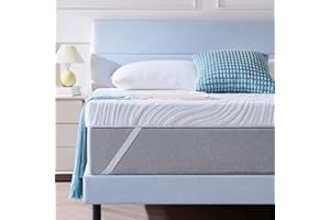 Hiimgo Surmatelas 160 x 200 x 7.5CM, Épaisseur 7.5CM, Surmatelas Memoire de Forme Gel,Absorbant et Respirant,avec Design Antidérapant，Housse de Matelas Amovible et Lavable.