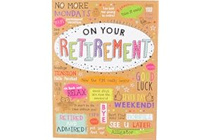 Nowoczesna duża karta emerytura - 30 x 23 cm - Piccadilly Greetings