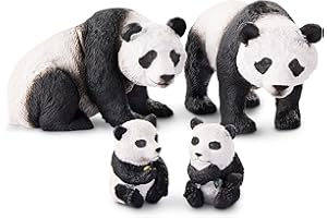Terra by Battat – Giant Panda Family – Small Panda Bear Animal Toys for Kids 3-Years-Old & Up (4 Pc)