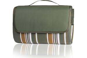 ‎SEKEY Sekey Outdoor wasserdichte Picknickdecke | Große klappbare Rasendecke | Stranddecke |Camping Decke Matte aus DREI Lagen (Fleece, Perle Baumwolle und PEVA) und mit tragbarem Griff, 200 x 200cm, Grün