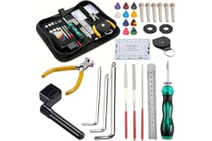 OioTuyi 31 Pcs Guitar Maintenance Tool Kit, Luthier Tool Kit with Carrying Bag for Guitar, Ukulele, Bass, Banjo, Mandolin – Perfect Guitar Cleaning and Care Accessories