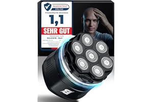 ‎BALDWIN BALDWIN Glatzen Rasierer Herren – Glatzenrasierer 7D mit Magnetischen Scherkopf | Kopfrasierer Glatze | Bold Shaver Kopf | Head Shaver, Trocken und Nass Rasur, Wasserdicht, Kopf Rasierer