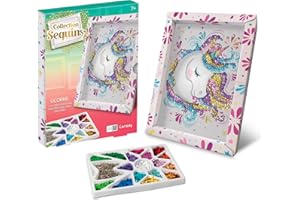Lansay - COLLECTION SEQUINS - Licorne - Activités Manuelles pour Enfants Dès 7 ans - Créez un Tableau Étincelant avec des Sequins - Kit Création Tableaux Personalisés - Développe la Motricité Fine
