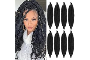 XIIMENALU Marley Hair 18-calowe 3 pakiety wstępnie oddzielone sprężynowe Afro Twist Hair dla Faux Locs Crochet Hair Syntetyczne ochronne Spring Twist Extensions włosów. (18inch(8/pack), 1b)