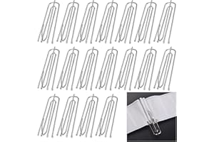 KINETICKRAFT 40 Pièces Crochets de Rideau en Acier Inoxydable, 4 Broches Crochet à Rideaux Métal, Crochets en Métal Robuste, Pincer Pli Crochet Clip, pour Rideaux en-tête à Plis Pincés, Rideau de Porte Lourds