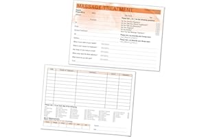 MINERVA PRINT Massage Client Record Card - Treatment Consultation Form for Mobile Therapists & Salons A5 Pack of 50 - Landscape
